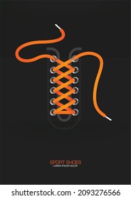 Orange color shoelace design Vector illustration