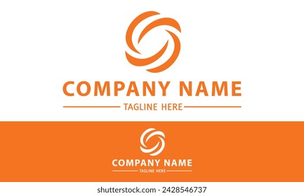 Diseño de logotipo redondo abstracto simple de color naranja