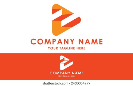Orange Color Simple Business Tech Triangle Logo Design
