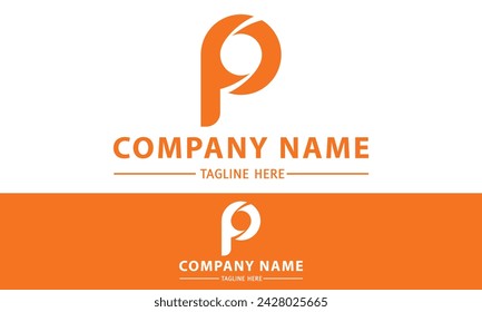 Orange Color Simple Circle Letter P Logo Design