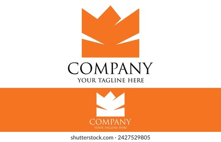 Orange Color Simple Creative Crown Logo Design