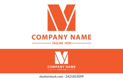 Orange Color Simple Letter M Logo Design