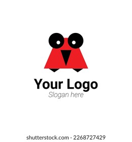 Orange Color simplest Bird Logo