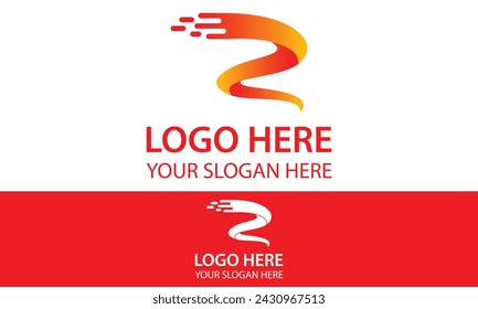 Orange Color Speed Fast Initial Letter S Tech Logo Design