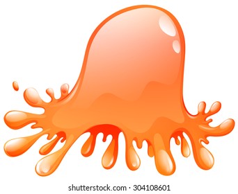 Color naranja salpicado en la ilustración blanca