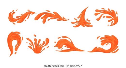 orange color splash water wave shape effect fresh melting smooth tasty juice delicious liquid