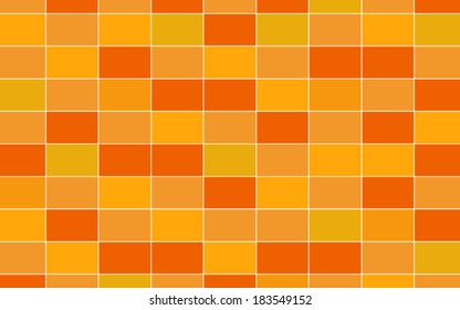 orange color with square polygon pattern background (vector)