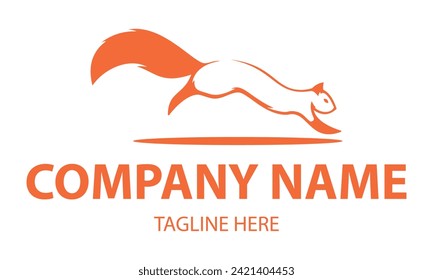 Orange Color Squirrel Logo Design