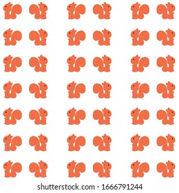orange color squirrel patterns on a white background vector