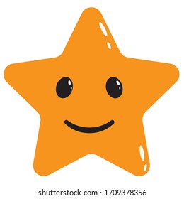 orange color star on white background vector