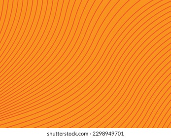 Orange color stripes 3d flow textured background for technology banner, cover page, wallpaper. vector illustration