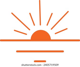 orange color sun rising design