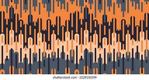 Orange color tech geometric pattern