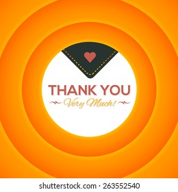 Orange Color Thank You Very Much Lettering Design, Movie Style Background