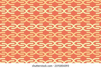 Orange color tone colored curvy lines tiled pattern. Traditional pattern. Suitable for wallpaper, fabric, card, cover, prints, banner, and backdrop.