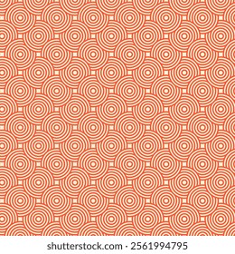 Orange color traditional Chinese texture seamless pattern background. Circle seamless pattern background 