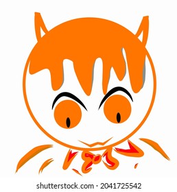 orangefarbene Vampirgrafik, Vampirvektor