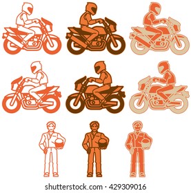 An orange color variations set at the motorcycle of Naked type.