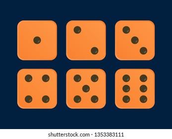Orange color Vector Dice