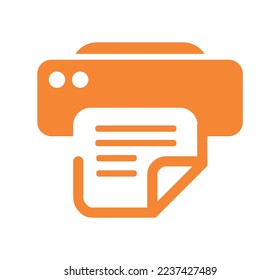 An orange color vector Illustration of Facsimile Vector Illustration Icon in isolated white background