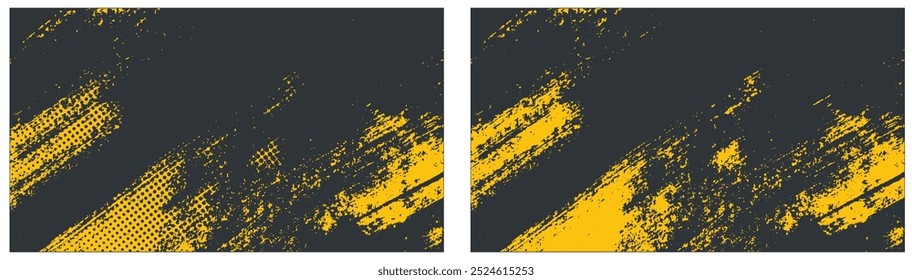 Fondo deportivo de Vector de color naranja con trazo de pincel y efecto de punto de semitono