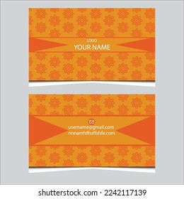 Orange color visiting card. This is pattern design.