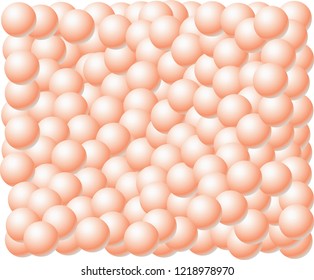 Orange colored 3D balls random distributed, creating modern pattern
