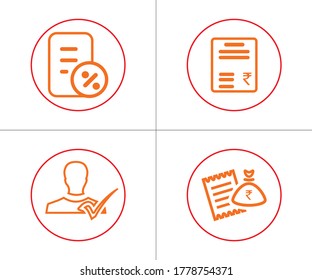 Icono bancario de color naranja en fondo blanco aislado  