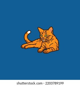 Orange colored cat vector illustration for Ginger Cat Appreciation Day Day on September 1st. Filled outline cartoon style.