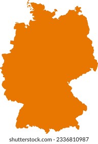 Orange colored Germany outline map. Political german map. Vector illustration map.