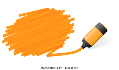 orange colored high lighter with marking for advertising usage