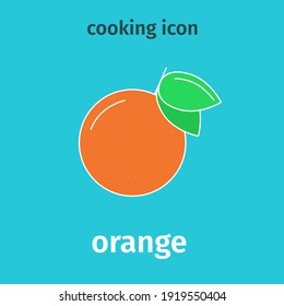 Orange colored icon. Vector citrus orange color. Flat illustration.