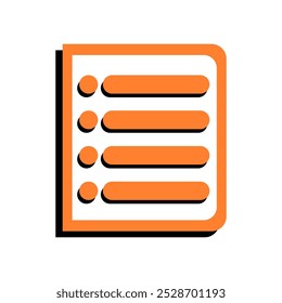 orange colored list note icon vector