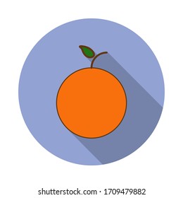 orange colored long shadow icon. Simple color vector of fruit icons for ui and ux, website or mobile application