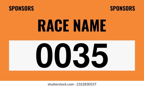 Bebé maratón de color naranja aislado en blanco.