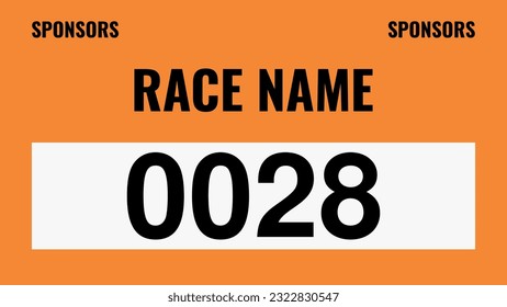 Bebé maratón de color naranja aislado en blanco.
