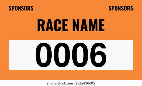 Bebé maratón de color naranja aislado en blanco.