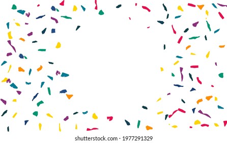 Orange Colored Paper Invitation White Background. Carnaval Smear Illustration. Fun Confetti Banner. Green Elements Transparent Backdrop.