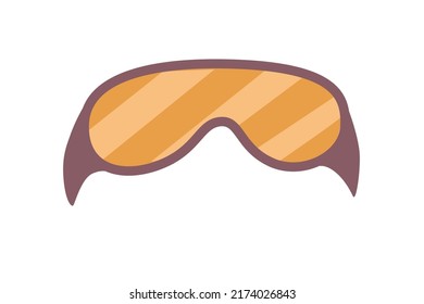 Orange colored ski sport protective goggles vector illustration on white background