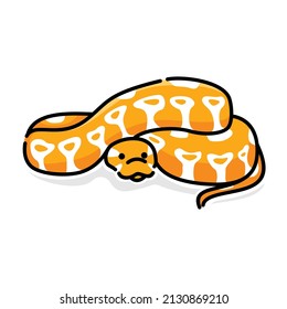 Orange colored snake animal vector illustration