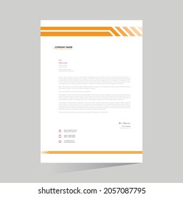 orange colored vector letterhead design for any kind of use