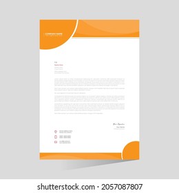 orange colored vector letterhead design for any kind of use