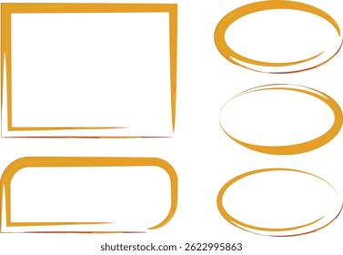 orange colorful abstract frames art irregular shapes colllection
