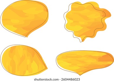 orange colorful abstract speech bubbles set