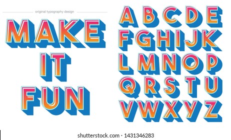 Orange Colorful Bold Custom Typography Artistic Font