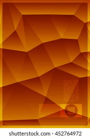 Orange colorful polygonal background for different use. Vector illustration.