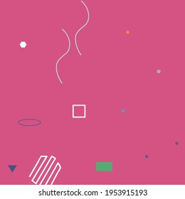 Orange Colorful Violet Modern Style Simple Hipster Art. Red Multicolor Yellow Digital Geometrical Art Illustration. Grey Green Pink Ornamental Fabrics. Blue Purple Simple Vector Background.