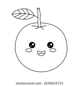 Orange coloring pages for kids. Trace and color Orange. Cute Orange fruit flashcard for kids vector illustration. Letters O is for Orange. Fun fruit worksheets printable for kids activity. 