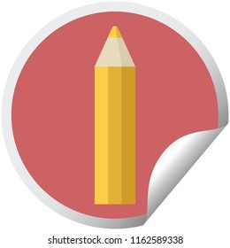 lápiz de color naranja gráfico ilustración vectorial etiqueta circular
