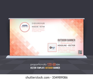 Orange Colors Business Theme Outdoor Banner Template, Advertising Vector Background Design